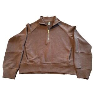 Avia Women’s Sweatshirt Medium Brown  1/4 Zip Pullover Long Sleeve